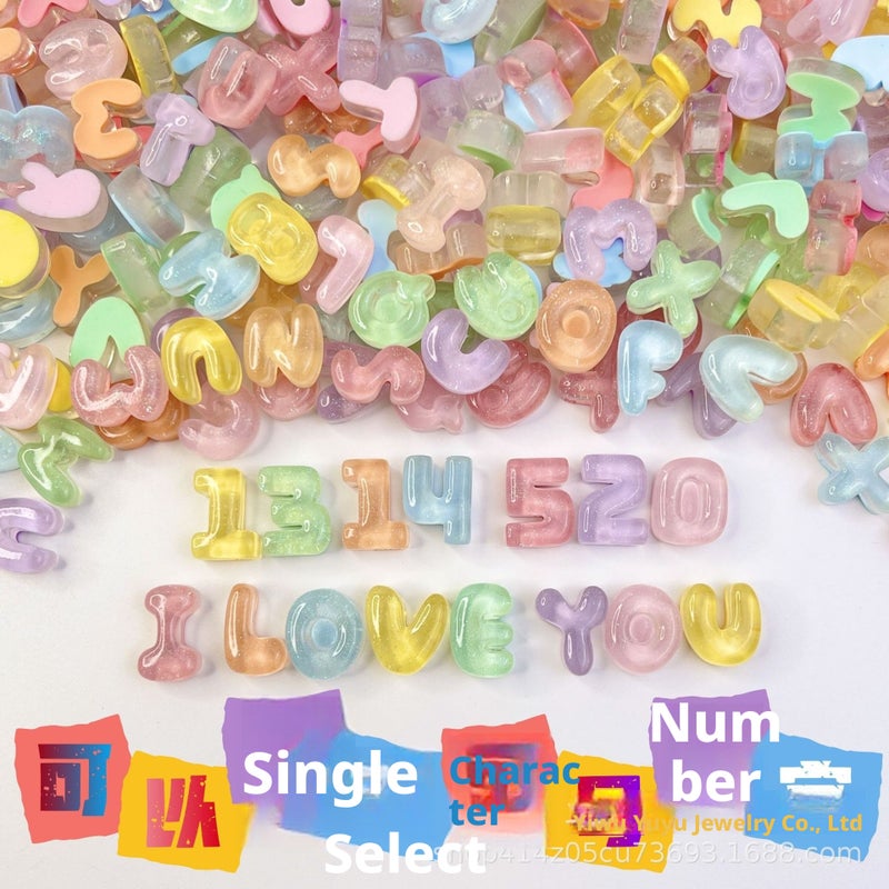 DIY Macaron Color Letter & Number Beads for Jewelry Making - Image 3