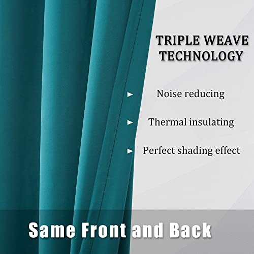 DUALIFE Dark Teal Curtains 84 Inch Length 2 Panels Set Grommet Curtain Drapes Insulated Thermal Room Darkening Blackout Curtains for Bedroom Boy Kids Room 42 x 84 Inches Long - Image 5