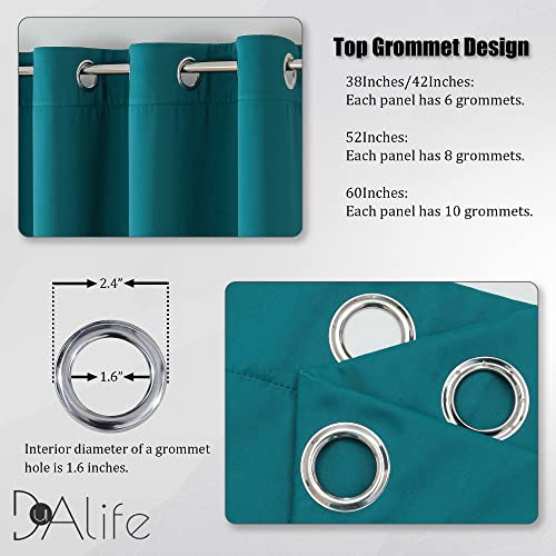 DUALIFE Dark Teal Curtains 84 Inch Length 2 Panels Set Grommet Curtain Drapes Insulated Thermal Room Darkening Blackout Curtains for Bedroom Boy Kids Room 42 x 84 Inches Long - Image 3