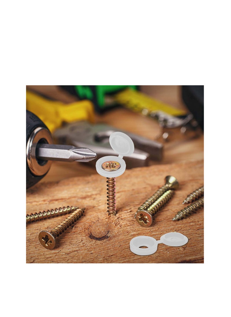 SYOSI Hinged Screw Cover Caps Plastic Screw Caps Fold Screw Snap Covers Washer Flip Tops  - Image 2