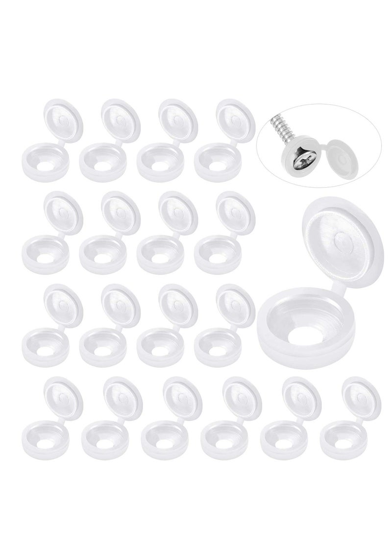 SYOSI Hinged Screw Cover Caps Plastic Screw Caps Fold Screw Snap Covers Washer Flip Tops  - Image 1