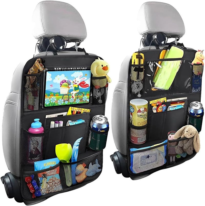 JNNJ Pack of 2 Car Backrest Protectors - Waterproof Oxford Cloth Organiser for Children's Toy Storage - Image 1