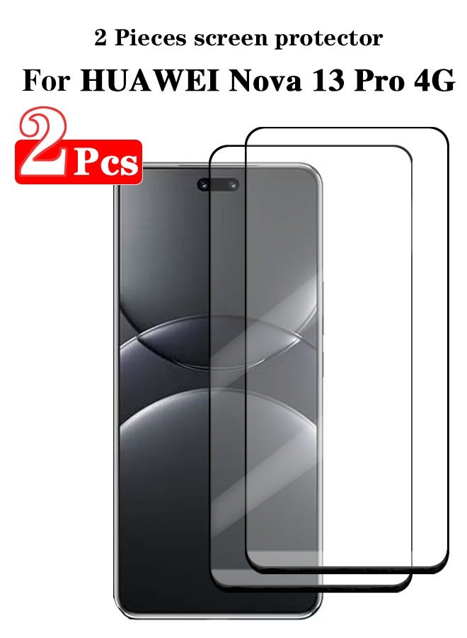 2 Pieces Full Cover Glass Screen Protector For HUAWEI Nova 13 Pro 4G Black/Clear and Screen Protector Accessories - Image 3