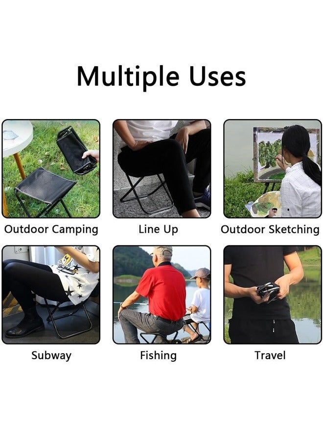 Generic - Folding Camping Stool Portable Folding Camp Chair with Carry Bag Outdoor Lightweight Small Chair for Camping Fishing Picnic Travel and Hiking (Black) - Image 1