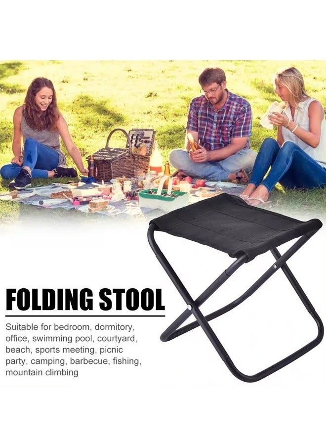 Generic - Folding Camping Stool Portable Folding Camp Chair with Carry Bag Outdoor Lightweight Small Chair for Camping Fishing Picnic Travel and Hiking (Black) - Image 1