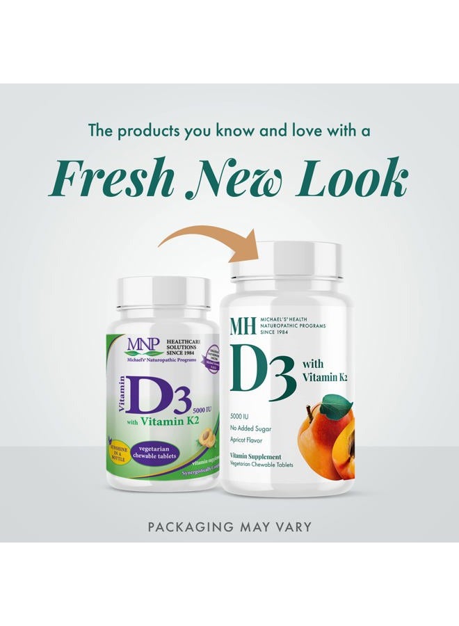 Michael's Health Naturopathic Programs Vitamin D3 with K2-90 Chewable Tablets, Pack of 2 - Apricot Flavor - Skeletal & Immune System Support - No Added Sugar - Vegetarian - 180 Total Servings - Image 3