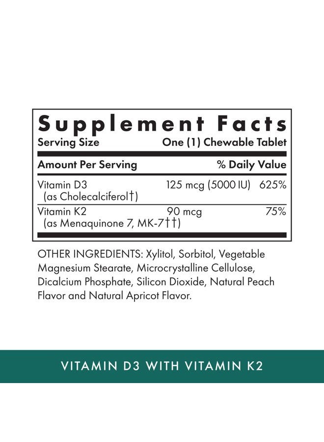 Michael's Health Naturopathic Programs Vitamin D3 with K2-90 Chewable Tablets, Pack of 2 - Apricot Flavor - Skeletal & Immune System Support - No Added Sugar - Vegetarian - 180 Total Servings - Image 2