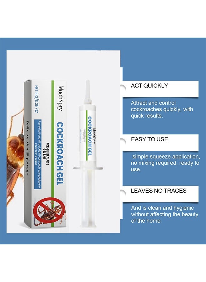 MOONSPRY Cockroach Gel, Cockroach Bait, Natural Repellent for Cockroaches, Strong Cockroach Eliminator, Kitchen Household Cockroach Trap, for Indoor and Outdoor Use, Ready To Use Bait, 10g - Image 2