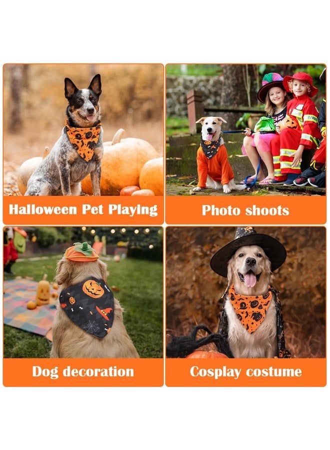 Vivifying Halloween Dog Bandanas 2 Pack, Sorceress Hat and Pumpkins Halloween Accessories for Pets, Dog Scarf Costume for Trick-or-Treating, Photo Prop, and Party Decor (Large, Orange & Black) - Image 4