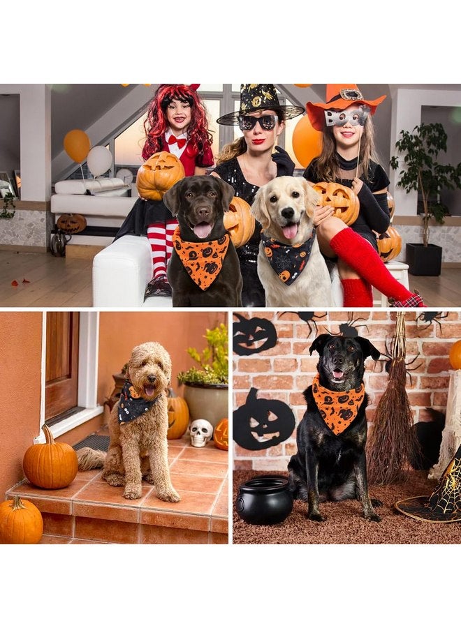 Vivifying Halloween Dog Bandanas 2 Pack, Sorceress Hat and Pumpkins Halloween Accessories for Pets, Dog Scarf Costume for Trick-or-Treating, Photo Prop, and Party Decor (Large, Orange & Black) - Image 5