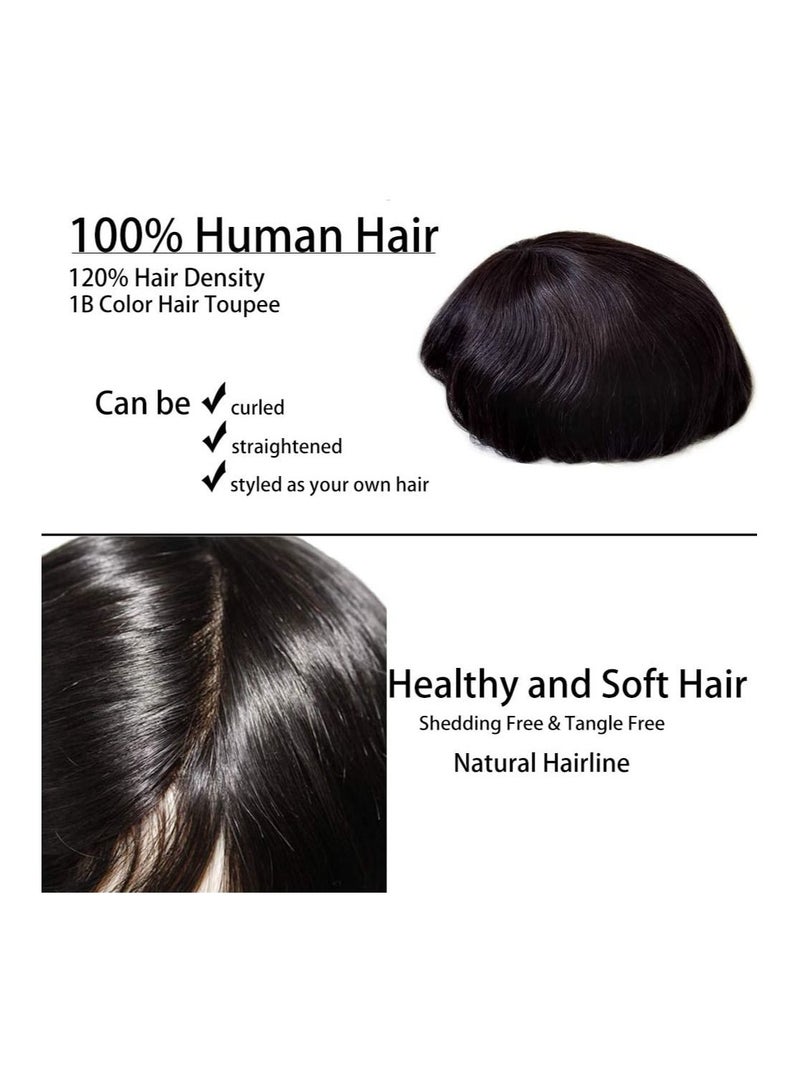 إستيل رقعة شعر أسترالية للرجال ، شعر بشري 100٪ ، شعر دانتيل أمامي رفيع المظهر طبيعي بني - Image 3