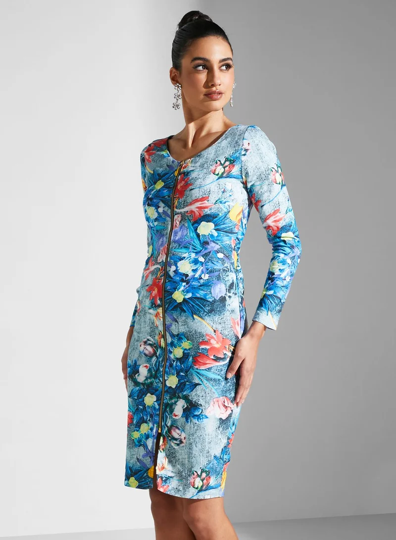 Golden Apple Floral Print Dress