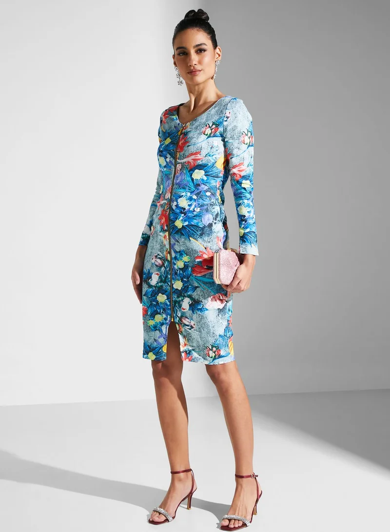 Golden Apple Floral Print Dress