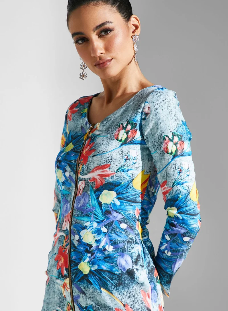 Golden Apple Floral Print Dress