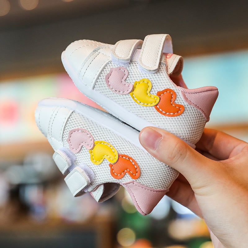 Autumn Cute Baby Walking Shoes Soft Sole Pink 