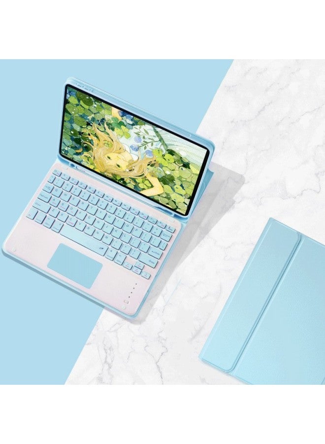 لوحة مفاتيح بلوتوث لجهاز IPad10 ثواني للتحكم بلوحة مفاتيح بلوتوث Air45 رفيعة للغاية لاسلكية Ipad10.2 غطاء واقٍ - اللون: أبيض ثلجي أزرق أسود (زر مربع يعمل باللمس) - نوع المنتج: iPad Air/air2/Pro 9.7/2017 إصدار 9.7 بوصة/2018 إصدار 9.7 بوصة - Image 1