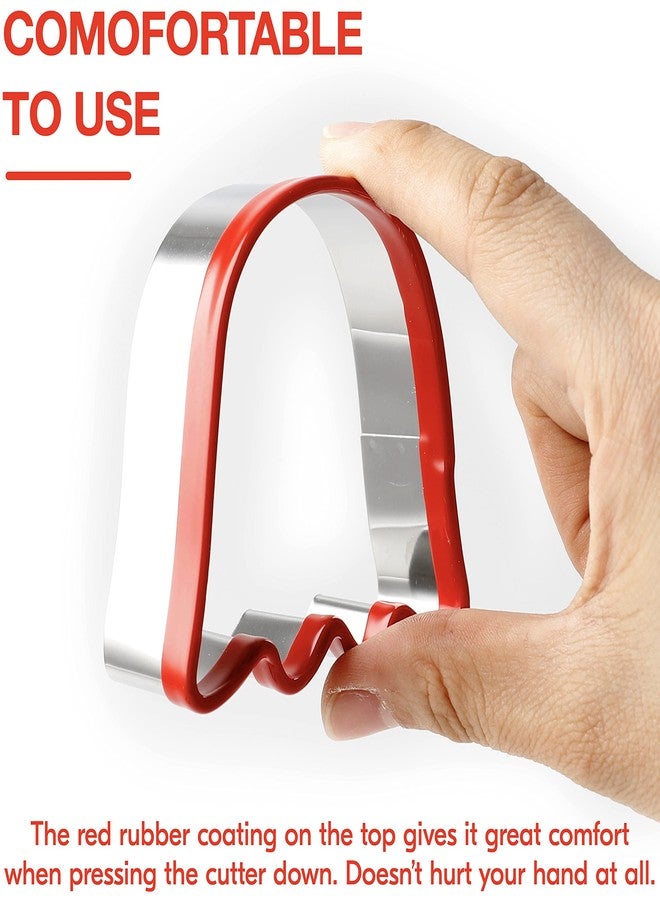COOKIEQUE 2-Piece Halloween Ghost Cookie Cutters, Food-Grade Stainless Steel Sandwich Cutters, Biscuit Cutter set, Holiday Cookie Cutters, Unique Design with Protective Red Top PVC - Image 3