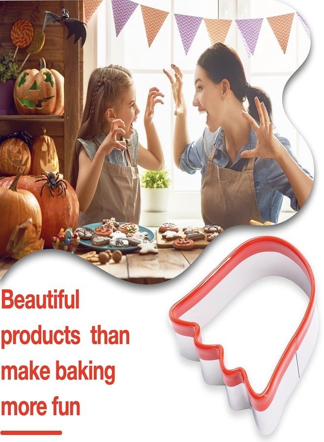 COOKIEQUE 2-Piece Halloween Ghost Cookie Cutters, Food-Grade Stainless Steel Sandwich Cutters, Biscuit Cutter set, Holiday Cookie Cutters, Unique Design with Protective Red Top PVC - Image 2