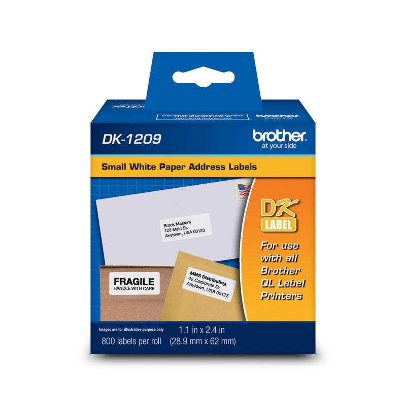 Brother DK-1209 Small Address Labels, White, 2 1/2" x 1 1/2", Roll Of 800 - Image 2