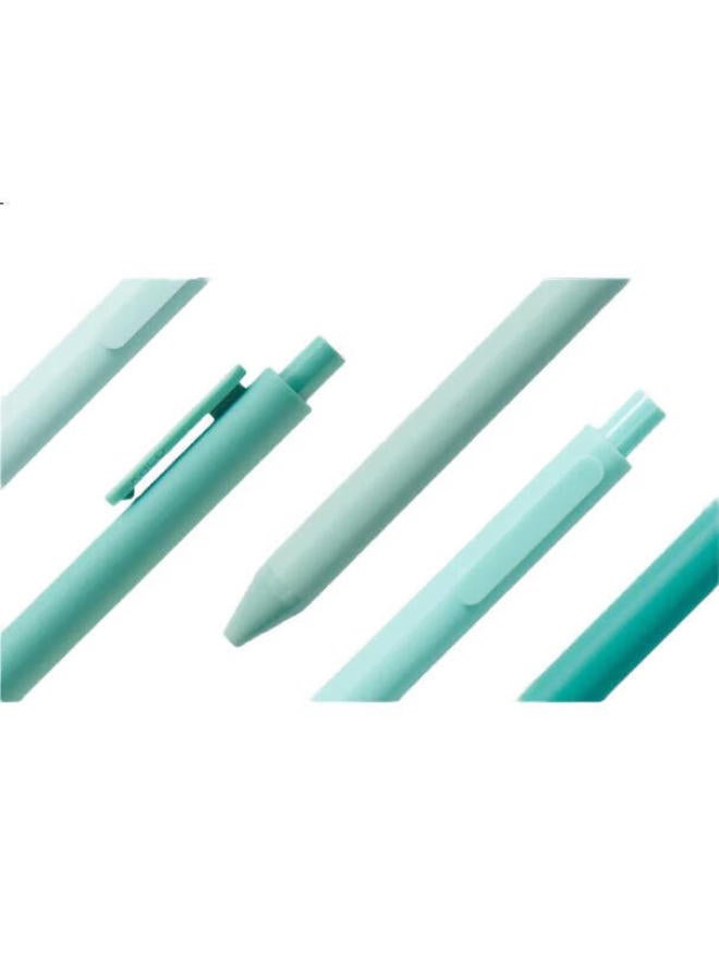 Kaco Eco-Friendly Series Retractable Gel Pen, 0.5Mm Bullet Tip, Black, Quick-Drying Ink Pen For Students' Exam Practice, Qingshan Rudai, 5-Pack - Image 3