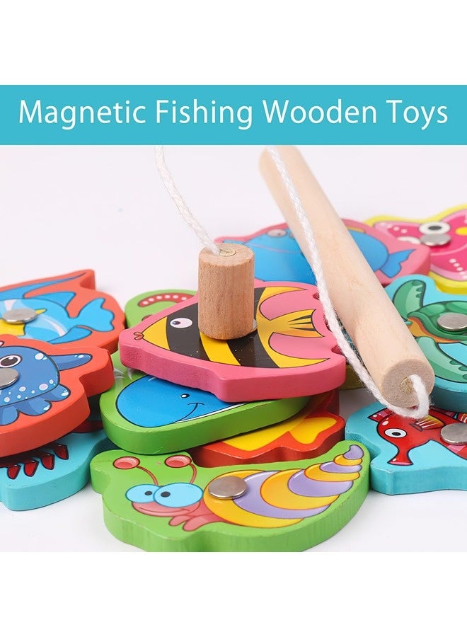 Vixplorn Magnets & Magnetic Toys,Wooden Toy Fishing Game, Games Montessori Children 2 Years Magnetic Fishing Game, Children Wooden Educational Toy, Children's Games for Development - Image 3