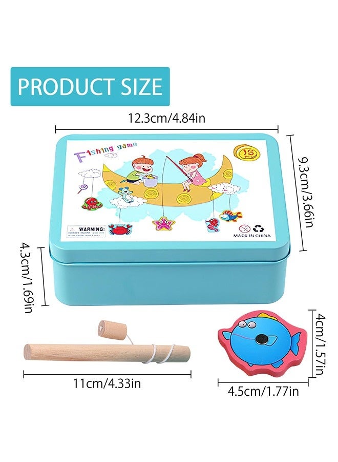 Vixplorn Magnets & Magnetic Toys,Wooden Toy Fishing Game, Games Montessori Children 2 Years Magnetic Fishing Game, Children Wooden Educational Toy, Children's Games for Development - Image 2