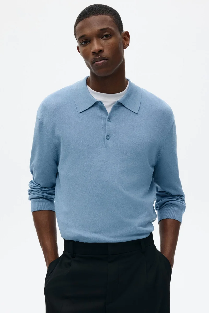 Regular Fit Fine-knit polo shirt