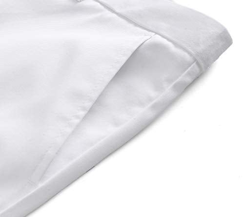 UNINUKOO Mens Dress Pants Slim Fit Solid Color Skinny Trousers Classic Business Casual Wedding Suit Pants US Size 36W x 32L White - Image 4