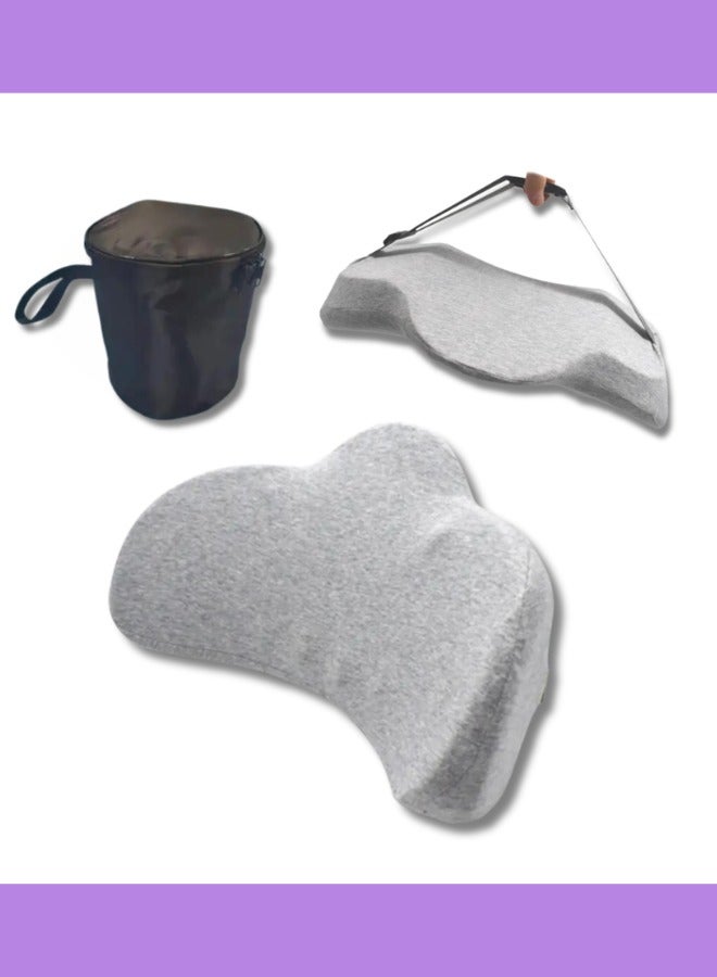 وسادة الأمومة من إسفنج الذاكرة للنساء اللواتي ينامون على البطن، وسادة جانبية وأسفل الظهر للحوامل، غطاء قابل للغسل وجيد التهوية، وسادة الأمومة متعددة الأغراض، مقاس (50 × 45 × 12 سم)