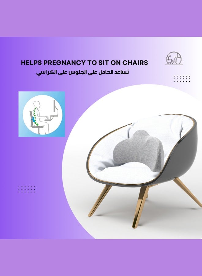 وسادة الأمومة من إسفنج الذاكرة للنساء اللواتي ينامون على البطن، وسادة جانبية وأسفل الظهر للحوامل، غطاء قابل للغسل وجيد التهوية، وسادة الأمومة متعددة الأغراض، مقاس (50 × 45 × 12 سم)