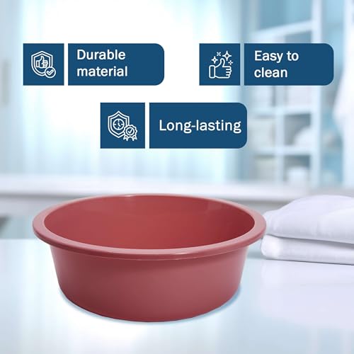 TenderGentle Plastic Wash Basin - 5 Pack of 5 Liter Round Plastic Tub with Rolled Rim - Good for Washing Veggies, Laundry, and Hands and Feet - Good for Hospitals, Nursing Homes, and Medical Facilities - Image 5