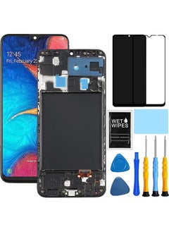 For Samsung A20 A205U Lcd Screen Replacement For Samsung Galaxy A20 Screen Replacement Lcd Display A205U A205W Touch Digitizer Assembly With Tools 6.4" Black Plus Frame