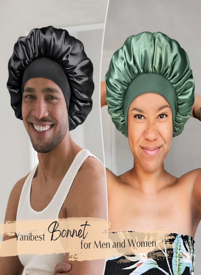 YANIBEST Silk Bonnet for Sleeping Women, Double Layer Hair Satin Bonnets with Elastic Band, Sleep Cap Curly Natural Hair - Image 3