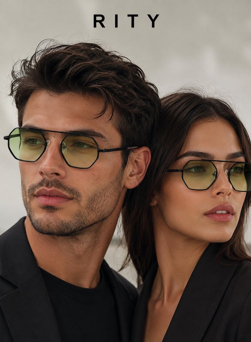 RITY Men & Women Sunglasses with Elegant Metal Frame and Polarized Lenses | Full UV Protection | Luxury Fashion Eyewear for Driving, Travel, Beach & Outdoor Activities | Stylish & Lightweight Design - Image 2