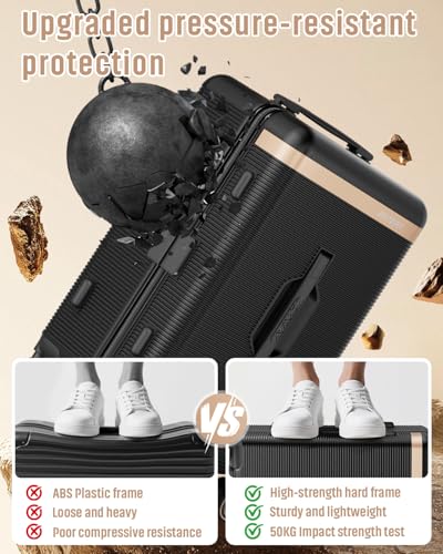 Joyway Luggage Sets 2 Piece, 22 Inch Carry On Luggage and 26 Inch Trunk Checked Luggage with Cup Holder, Lightweight Hardside Suitcase with Pressure-resistant Frame, Shock Absorbing Wheel and TSA Lock - Image 2