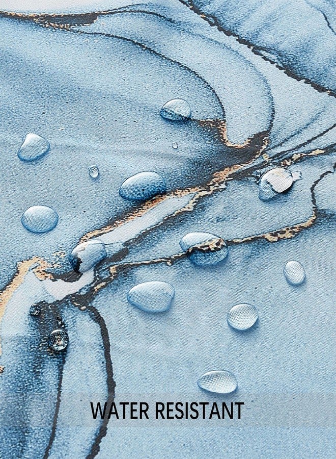 YOSTEV Blue Gold Marble Shower Curtain Set, Abstract Marbled Shower Curtains for Bathroom Décor with 12 Metal Hooks, Luxury Modern Waterproof Bath Accessories, 72 x 72 - Image 5