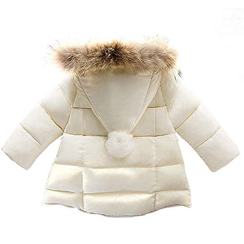 SRVNFBKT Baby Girls Boys Winter Warm Jacket Hooded Snowsuit Windproof Coat Outerwear Soft Fur Hoodies FBA (Beige, 12-18 Months) - Image 2