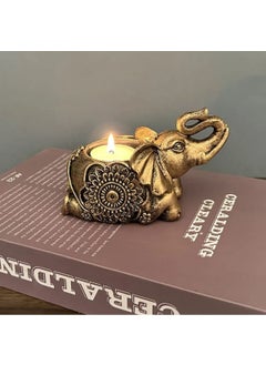 Taşdevri Life Tasdevri Life 2 Piece Decorative Elephant Candle Holder Tealight Candle Holder Gold Gilded  - Image 4