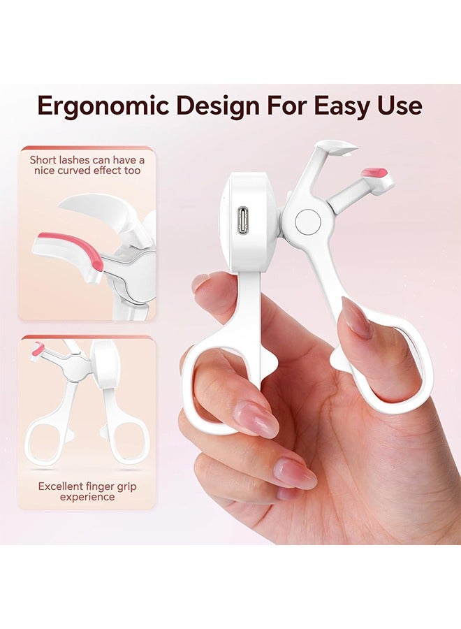 general Heated Eyelash Curlers with 3 Heating Modes, C-Shaped Natural Curling, 24 Hours Long Lasting, Rechargeable Electric Eyelash Curler with Type-C, Anti-Burn Mini Lash Curler, Gift for Women Girls, White - Image 5