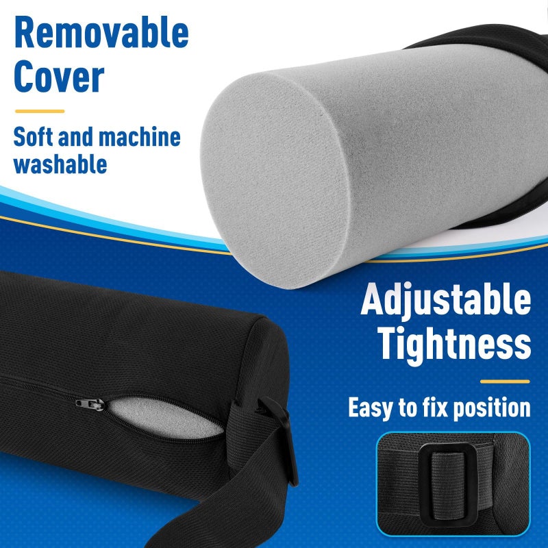 CushZone Lumbar Roll Support Pillow for Office Chair, Car, Gaming Chair, Memory Foam Back Cushion with Washable Cover for Relieving Back Pain & Improving Posture,Black - Image 4
