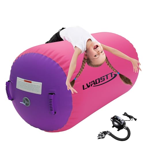 LVAOSTT Gymnastics Air Barrel Roller Air Spot Inflatable Tumbling Mat Tumble Track Gymnastic Equipment Balance Cylinder with Pump for Yoga Cheerleading Home Use Gym - Image 1
