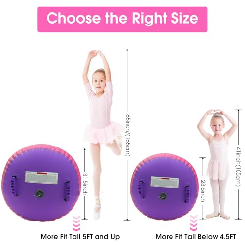 LVAOSTT Gymnastics Air Barrel Roller Air Spot Inflatable Tumbling Mat Tumble Track Gymnastic Equipment Balance Cylinder with Pump for Yoga Cheerleading Home Use Gym - Image 3