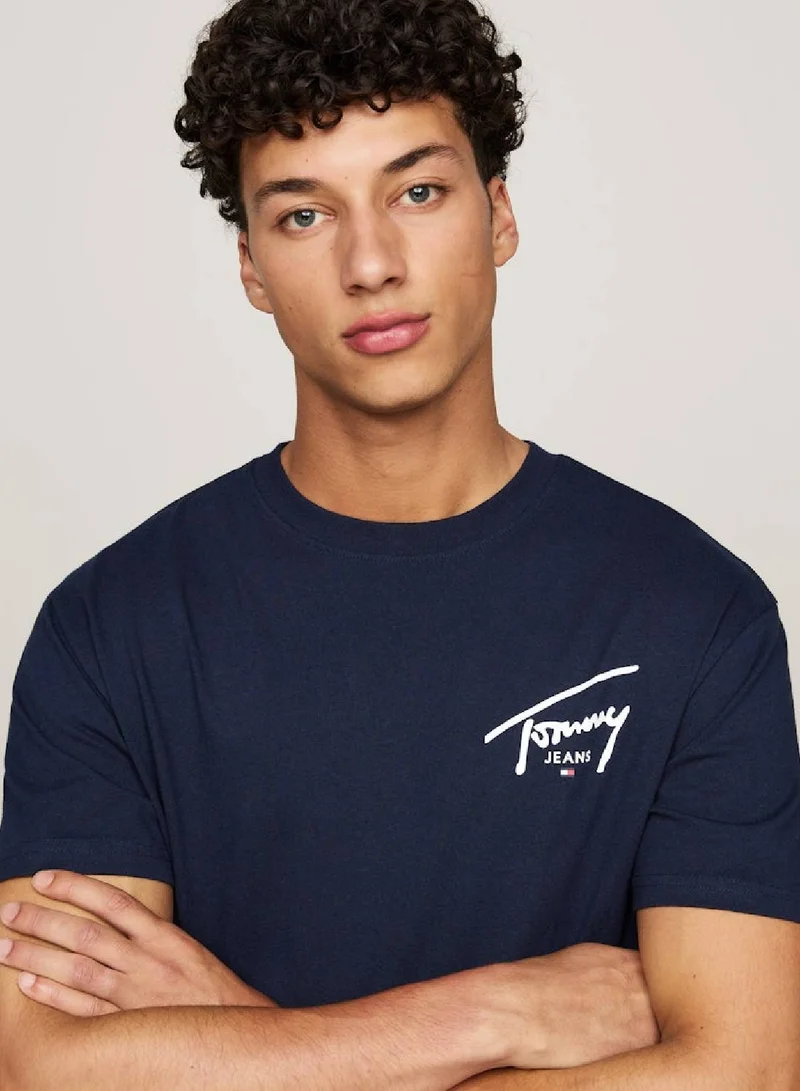 TOMMY JEANS Signature Logo Crew Neck T-Shirt