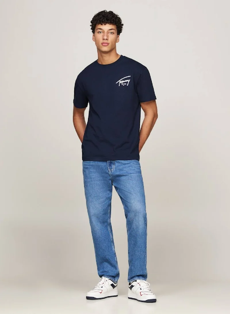 TOMMY JEANS Signature Logo Crew Neck T-Shirt