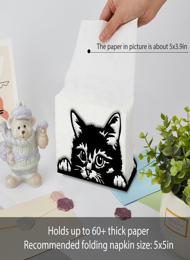 SUPERDANT Cute Cat Napkin Stand Metal Tissue Holder Organizer Animals Paper Napkins Holders for Kitchen Serviette Holder Dispenser Home Dining Room Dinner Party Modern Table Decoration Gifts - Image 3