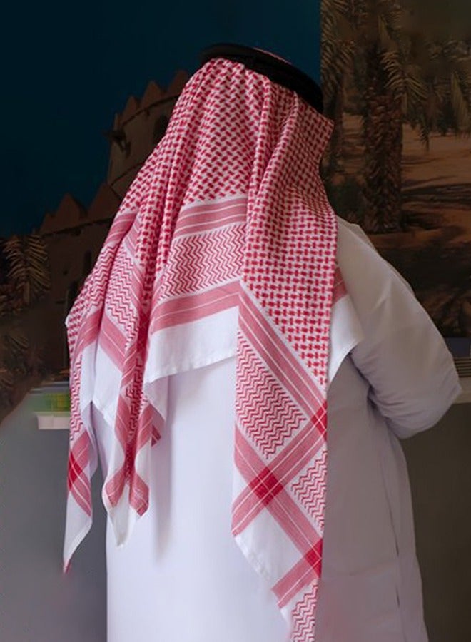 Arab Headscarf Wrap With Aqel Rope Keffiyeh Middle East Desert Scarf Neck Face Headwear Arabian Versatile Headwear Neck Cover and Face Wrap for Woman Man - Image 4