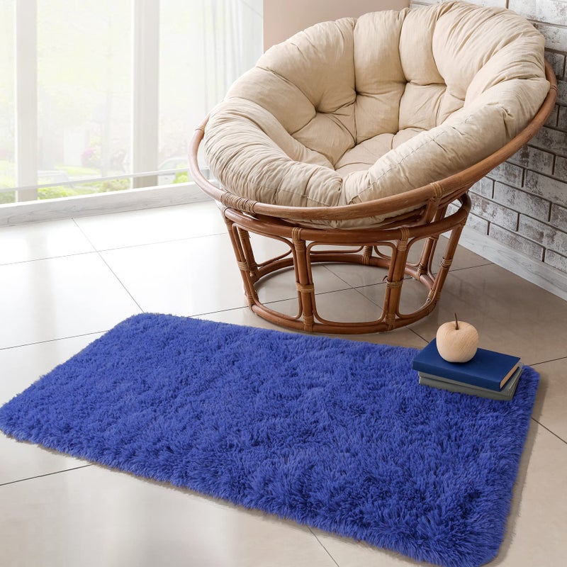 Chicrug Soft Runner Brug لغرفة نوم غرفة معيشة قفل سجادة رقيقة 2 × 4 أقدام Shag فروي السجادة السجادة - Image 5