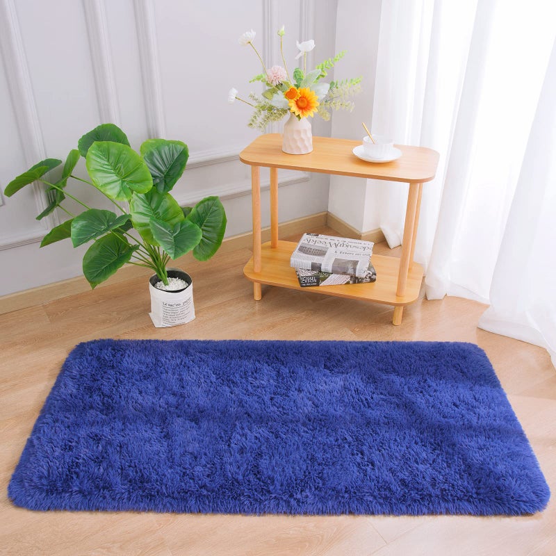 Chicrug Soft Runner Brug لغرفة نوم غرفة معيشة قفل سجادة رقيقة 2 × 4 أقدام Shag فروي السجادة السجادة - Image 2