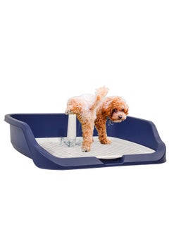 MAJIBAO Flat Dog Toilet Seat With Column & Grid Format Enclosure Dog Training Tray,Keep Paws and Floors Clean,Dog litter tray,Washable Easy To Clean (Blue Color)  - Image 1