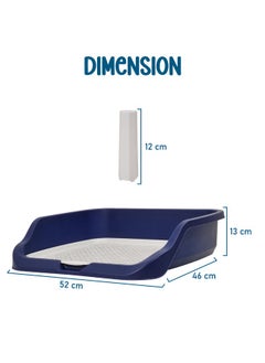 MAJIBAO Flat Dog Toilet Seat With Column & Grid Format Enclosure Dog Training Tray,Keep Paws and Floors Clean,Dog litter tray,Washable Easy To Clean (Blue Color)  - Image 2